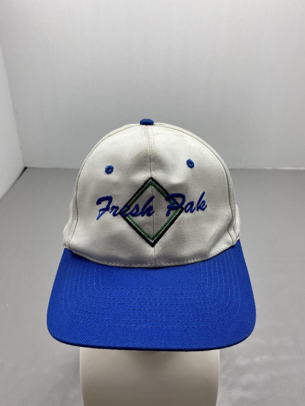 Fresh Pak Hat Cap Snap Back One Size White Cotton Twill Baseball Cap Adjustable